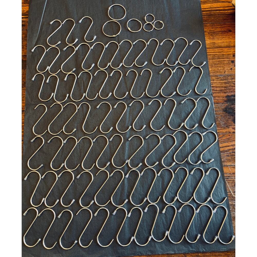 (73) All-Purpose 3” Utility S-Hook for Various Indoor & Outdoor plus 6 Rings